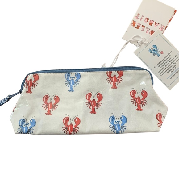 🦞 NWT small Roller Rabbit Lobster Print Cosmetic Pouch. RARE 🦞 - Picture 9 of 10